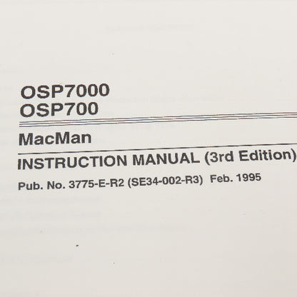 Okuma OSP7000 OSP700 3775-E-R2 MacMan Instruction Manual 3rd Edition