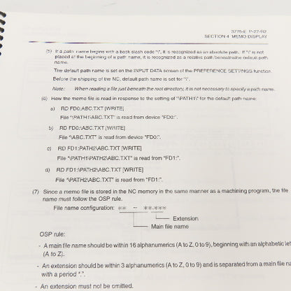 Okuma OSP7000 OSP700 3775-E-R2 MacMan Instruction Manual 3rd Edition