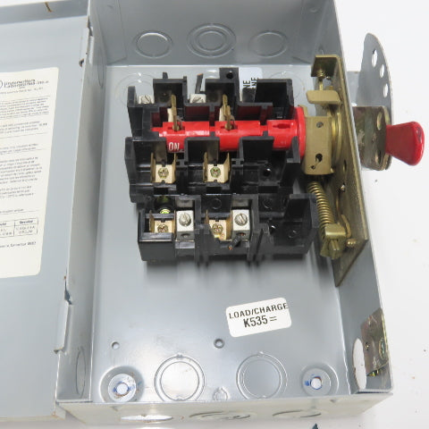 GE General Electric TG3221 30A 240V AC/DC Fusible Safety Disconnect Switch