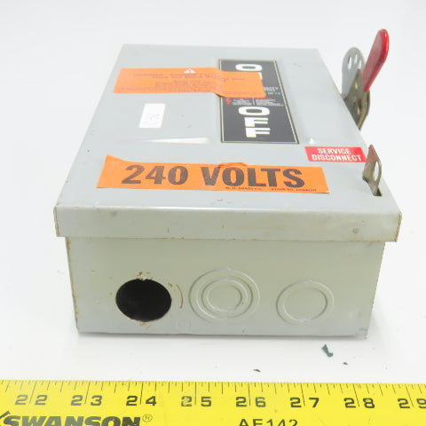 GE General Electric TG3221 30A 240V AC/DC Fusible Safety Disconnect Switch