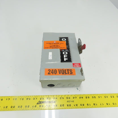 GE General Electric TG3221 30A 240V AC/DC Fusible Safety Disconnect Switch