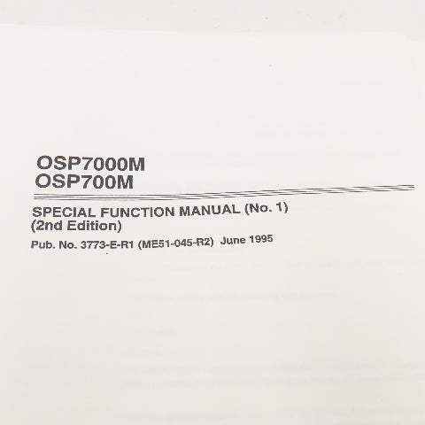 Okuma OSP7000M OSP700M 3773-E-R1 Special Functions Manual (No.1)