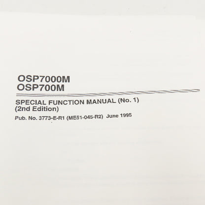 Okuma OSP7000M OSP700M 3773-E-R1 Special Functions Manual (No.1)