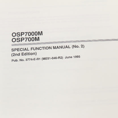 Okuma OSP7000M OSP700M 3774-E-R1 Special Functions Manual (No.2)