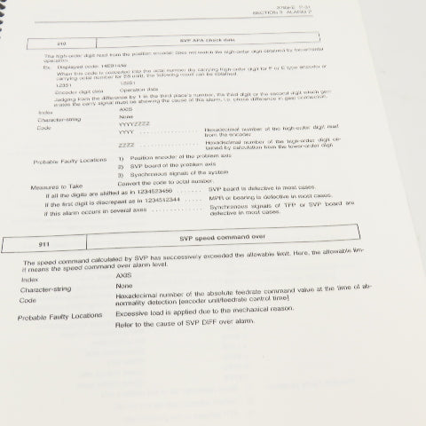 Okuma OSP7000M OSP700M 3789-E-R2 Alarm & Error Lost Manual 3rd Edition