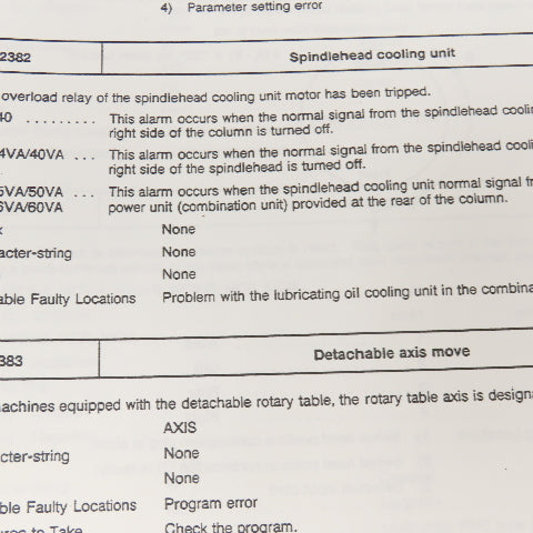 Okuma OSP7000M OSP700M 3789-E-R2 Alarm & Error Lost Manual 3rd Edition