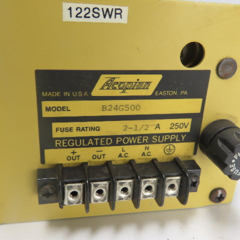 Acopian B24G500 Power Supply 2-1/2A 250V