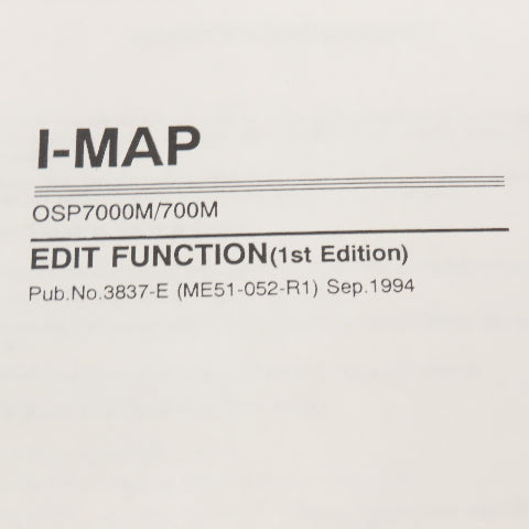 Okuma OSP7000M OSP700M 3837-E Edit Function Manual 1st Edition