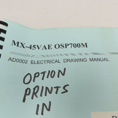 Okuma MX-45VAE AD0002 Electrical Drawing Manual W/ MD0030-01