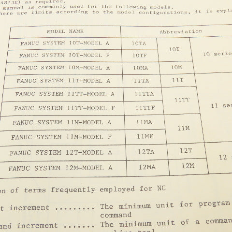 Fanuc B-54815E/03 System 10, 11, 12 Series Maintenance Manual
