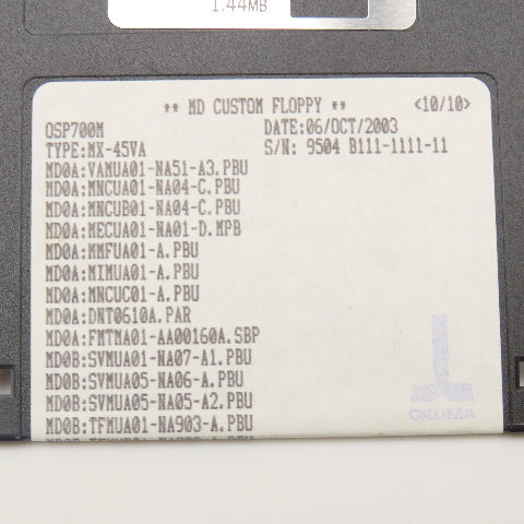 Okuma MX-45VA OSP700M Programming Software 10 Diskette Library
