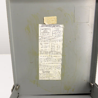 Cutler Hammer 100A Raintight Safetybreaker Loadcenter 120/240V 1PH 3W