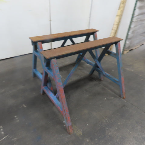 42" x 4" Wide Medium Duty Steel Custom Sawhorse Stand Set 30" Tall