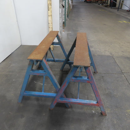 42" x 4" Wide Medium Duty Steel Custom Sawhorse Stand Set 30" Tall