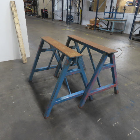 42" x 4" Wide Medium Duty Steel Custom Sawhorse Stand Set 30" Tall