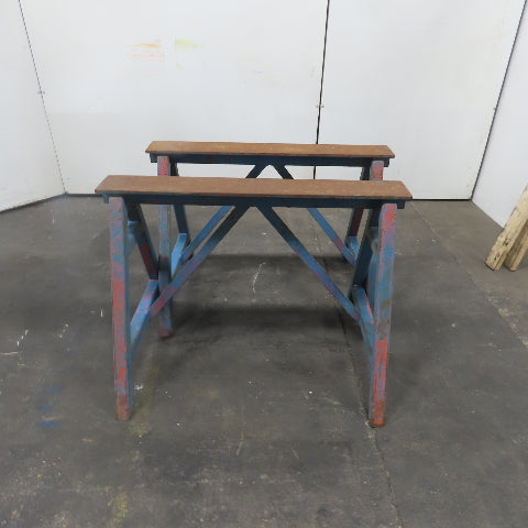 42" x 4" Wide Medium Duty Steel Custom Sawhorse Stand Set 30" Tall