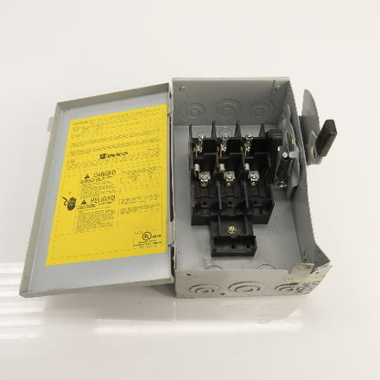 Cutler Hammer DG321UGB Ser B 30A Fusible Safety Disconnect Switch 240VAC 3-Pole