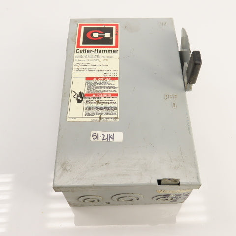 Cutler Hammer DG321UGB Ser B 30A Fusible Safety Disconnect Switch 240VAC 3-Pole