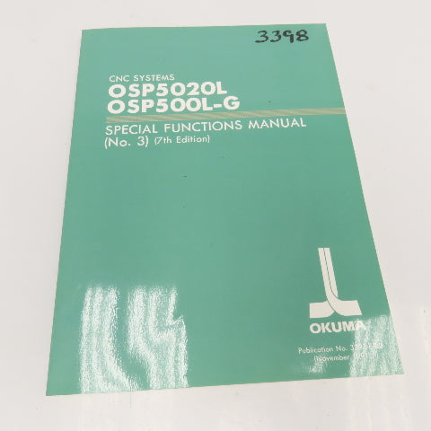 Okuma 3291-E-R2 OSP5020L OSP500L-G Special Functions Manual No. 3 7th Edition