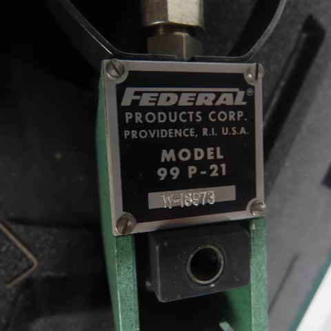 Federal Products Model 99 P-21 Groove Gage w/ Federal C71 Dial Indicator .0005"
