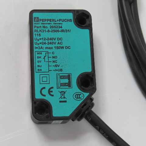 Pepperl + Fuchs 205324 RLK31-8-2500-IR/31/115 Diffuse Mode Sensor NEW