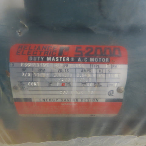 Reliance Electric P56H1319X 3/4HP Electric AC Motor 3Ph 208-230V EC56C