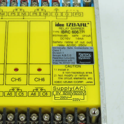 Idec IBRC 6062R Izbarl Intrinsically Safe Circuit Relay Module