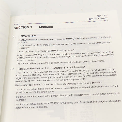 Okuma OSP-U100 OSP-U10 4201-E MacMan Instruction Manual