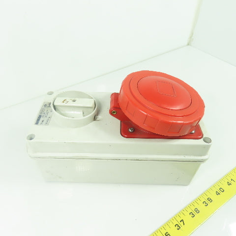 Gewiss GW 66 320 3-Pole Interlocked Socket Outlet 200-415V IP55