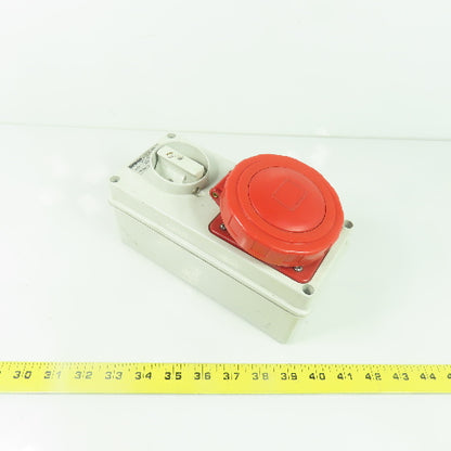 Gewiss GW 66 320 3-Pole Interlocked Socket Outlet 200-415V IP55