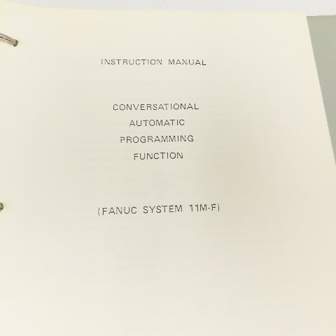 Makino Conversational Automatic Programming Function Manual Fanuc 11M-F