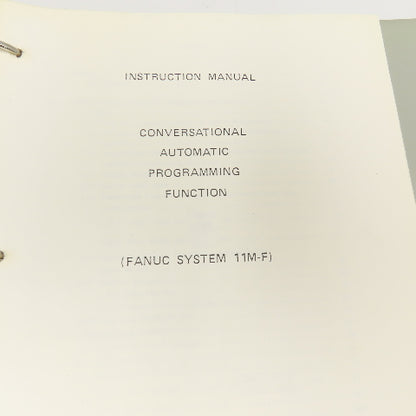 Makino Conversational Automatic Programming Function Manual Fanuc 11M-F