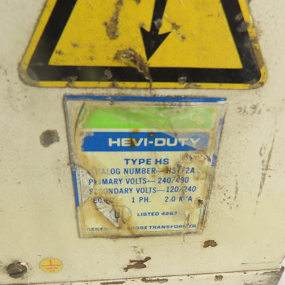 Hevi-Duty HS1F2A 2.0KVA 240/480V Pri 120/240V Sec 1Ph