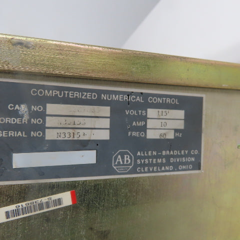 Allen Bradley 8200CF883 Computerized Numerical Control 115V 10A
