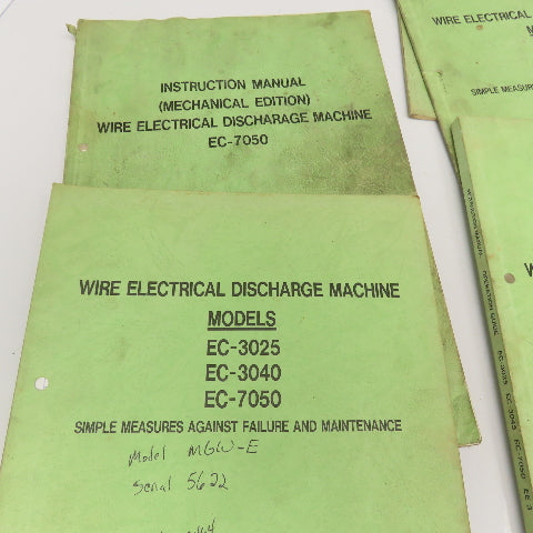 Makino EC Series CNC EDM Machine Parts Instructions Maintenance Manual Library