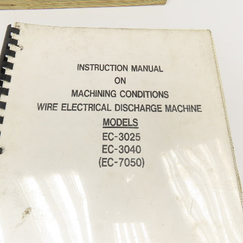 Makino EC Series CNC EDM Machine Parts Instructions Maintenance Manual Library