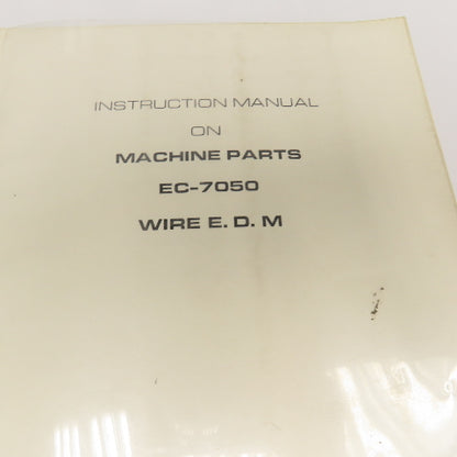 Makino EC Series CNC EDM Machine Parts Instructions Maintenance Manual Library