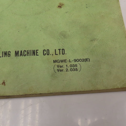 Makino MGWE-L-9002 EC Series Machining Conditions EDM EC-3025 EC-3040 EC-7050