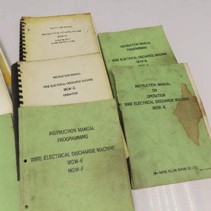 Makino MGW-E ,G,C,F Series EDM Manuals Catalog Library Lot Of 9