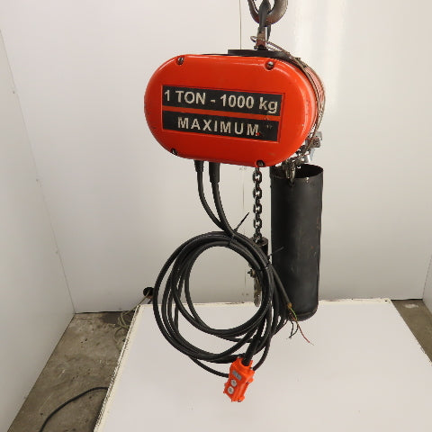 CM Lodestar Model L 1 Ton 2000LB Electric Chain Hoist 230/460V 15' Lift 16FPM