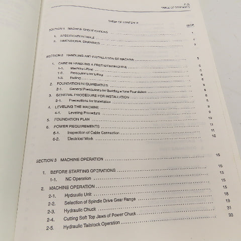 Okuma 3798-E LU15 Operation Maintenance Manual