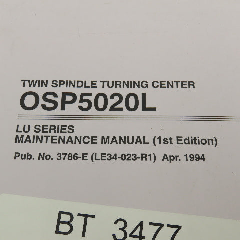 Okuma 3786-E OSP5020L LU Series Maintenance Manual