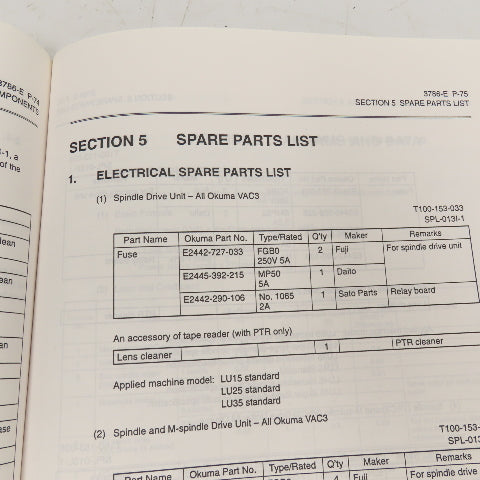 Okuma 3786-E OSP5020L LU Series Maintenance Manual