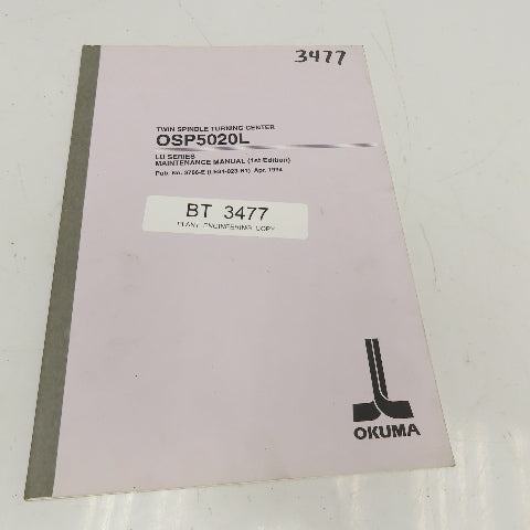 Okuma 3786-E OSP5020L LU Series Maintenance Manual