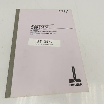 Okuma 3786-E OSP5020L LU Series Maintenance Manual