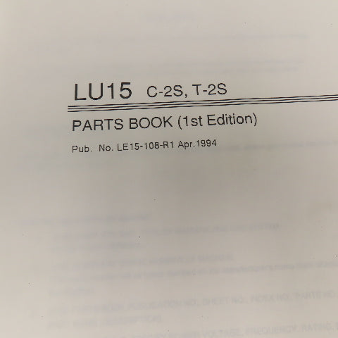 Okuma LE15-108-R1 LU15 C-2S, T-2S Parts Book 1st Edition
