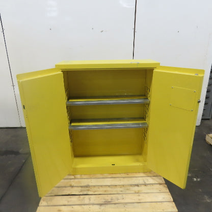 Global 20 Gallon 2-Shelf Flammable Liquid Storage Cabinet 34-1/2"x 12-1/2" x 44"