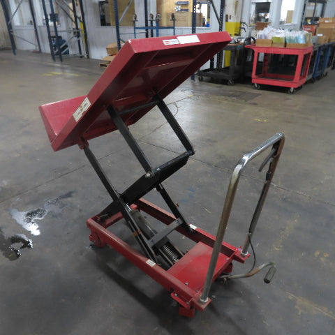Uline 32" x 24" Manual Foot Pump Tilting Lift Table 660LBS Capacity