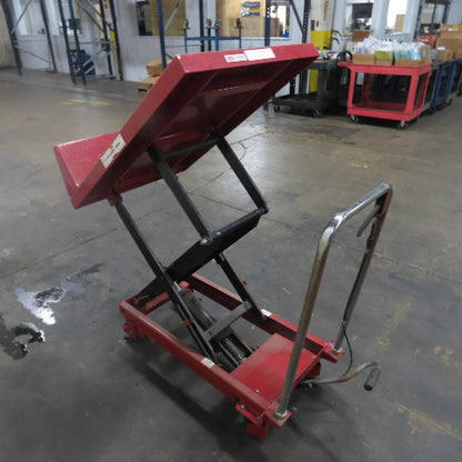 Uline 32" x 24" Manual Foot Pump Tilting Lift Table 660LBS Capacity