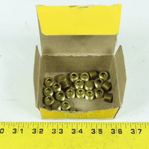 Holo-Krome 11104 75480038 1/4-18 x 7/8 Brass Hex Key Socket Pressure Plug Lot/24